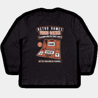 Video Games,Retro Games,Old Scool Gamer, Kids Long Sleeve T-Shirt